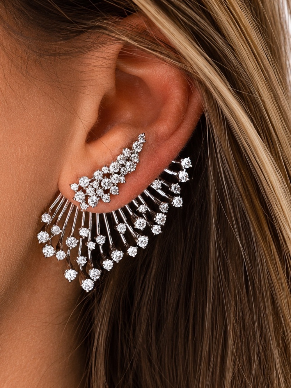 Silver Crystal  Earrings - Elegant Women's Jewelry